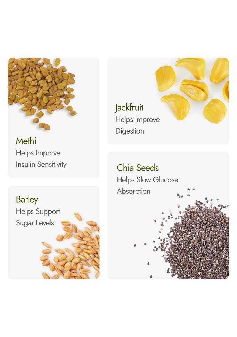 Kapiva Dia Free Atta Mix, 150G | Makes Sugar-Friendly Methi, Barley, Chia Seeds, Jackfruit & 5 More - Indya