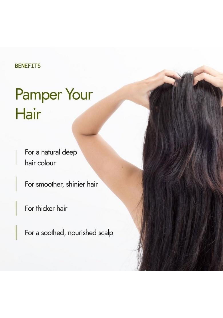 Kapiva Organic Henna & Indigo Powder | Natural Hair Colour Prevents Dandruff For Conditioned, Healthy