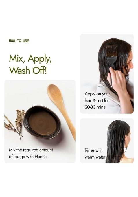 Kapiva Organic Henna & Indigo Powder | Natural Hair Colour Prevents Dandruff For Conditioned, Healthy