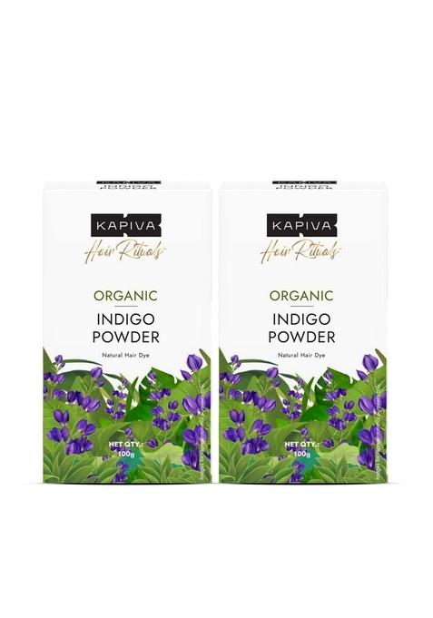 Kapiva Indigo Powder For Black Hair 100G (Pack Of 2) | 100% Natural & Organic Ayurvedic Colorant Black/Brown Chemical-Free Herbal Coloring