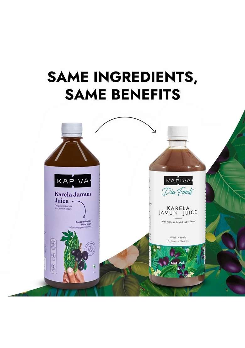 Kapiva Karela Jamun Juice + Amla | Power Combo For Blood Sugar Control And General Wellness (1L+1L) - Indya