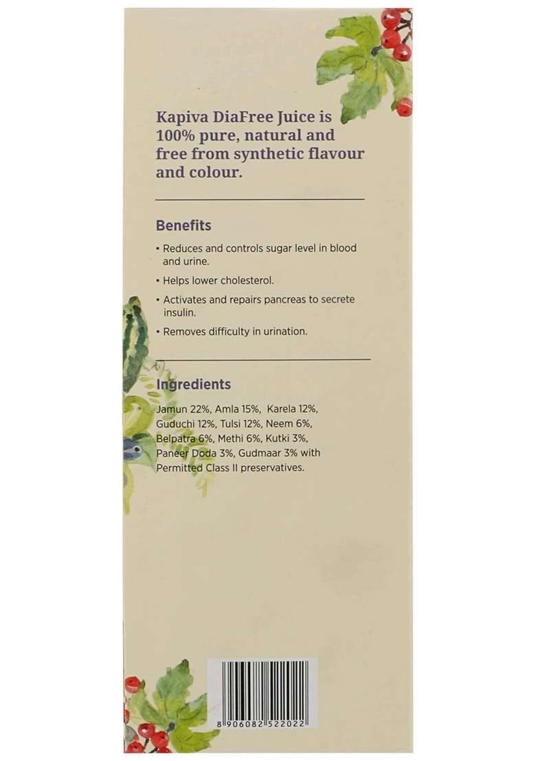 Kapiva Dia Free Juice, 1L | Clinically Proven Diabetic Care Amla, Karela, Jamun, Guduchi & 7 More (Pack Of 2) - Indya
