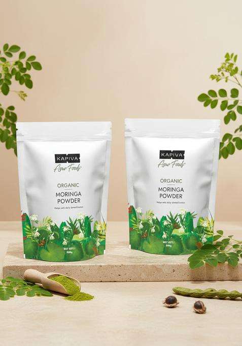 Kapiva Certified Organic Moringa Powder 200G | From Pure Drumstick Leaves Gives Natural Energy & Nutrients (Pack Of 2)