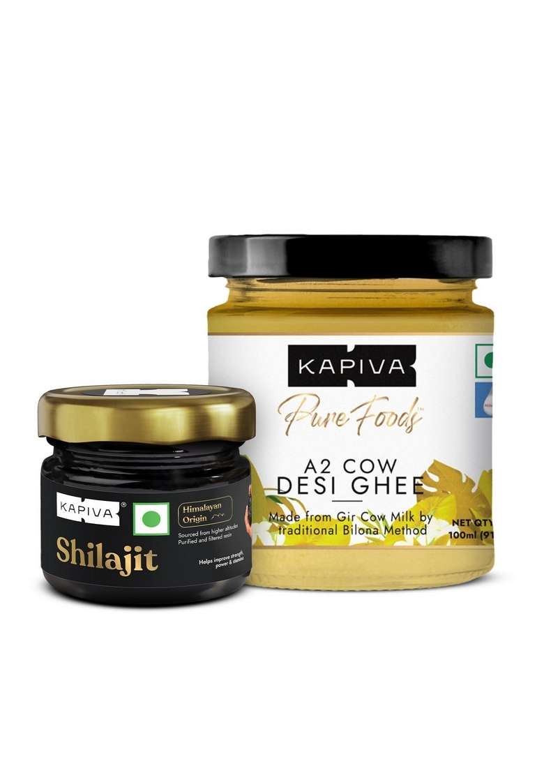 Kapiva Himalayan Shilajit 20 Gm & A2 Ghee 100 Ml - Indya