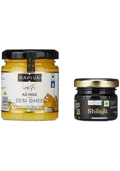 Kapiva Himalayan Shilajit 20 Gm & A2 Ghee 100 Ml