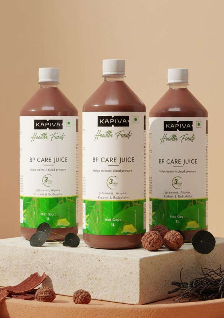 Kapiva Bp Care Juice - 100% Ayurvedic To Support Healthy Blood Pressure Levels| Arjuna, Jatamansi & 8 Other Herbs 1 Litre (Pack Of 2) - Indya