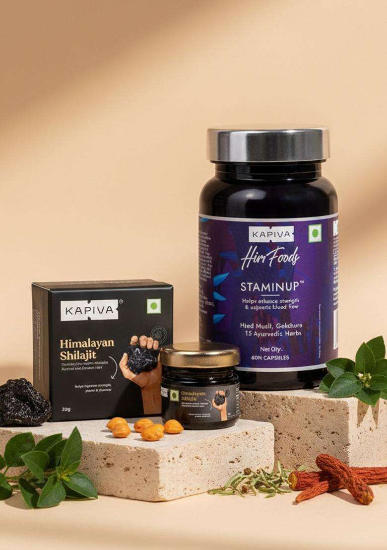 Kapiva Shilajit 20G & Staminup Capsules - Indya