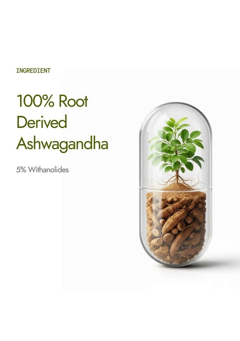Kapiva Ashwagandha 250 Mg Tablets | 5% Withanolides 100% Root Derived Stress Reliever Enhances Strength & Endurance - Indya