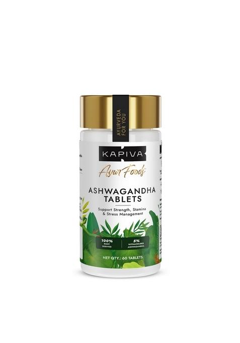 Kapiva Ashwagandha 250 Mg Tablets | 5% Withanolides 100% Root Derived Stress Reliever Enhances Strength & Endurance