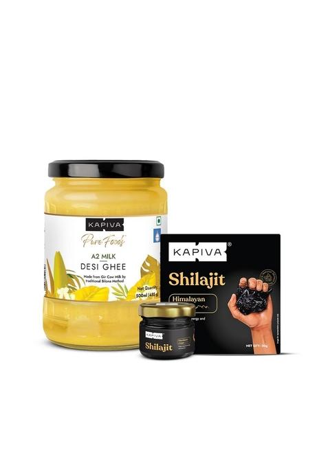 Kapiva Himalayan Shilajit 20G And A2 Desi Ghee 500G