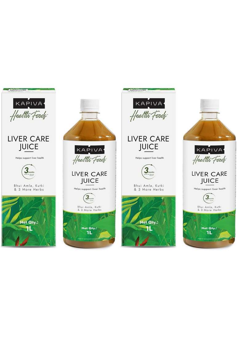 Kapiva Liver Care Juice (1L) | Anti-Oxidant Rich Supplement With 5 Ayurvedic Herbs Supports Fatty Management & Detox (Pack Of 2) - Indya