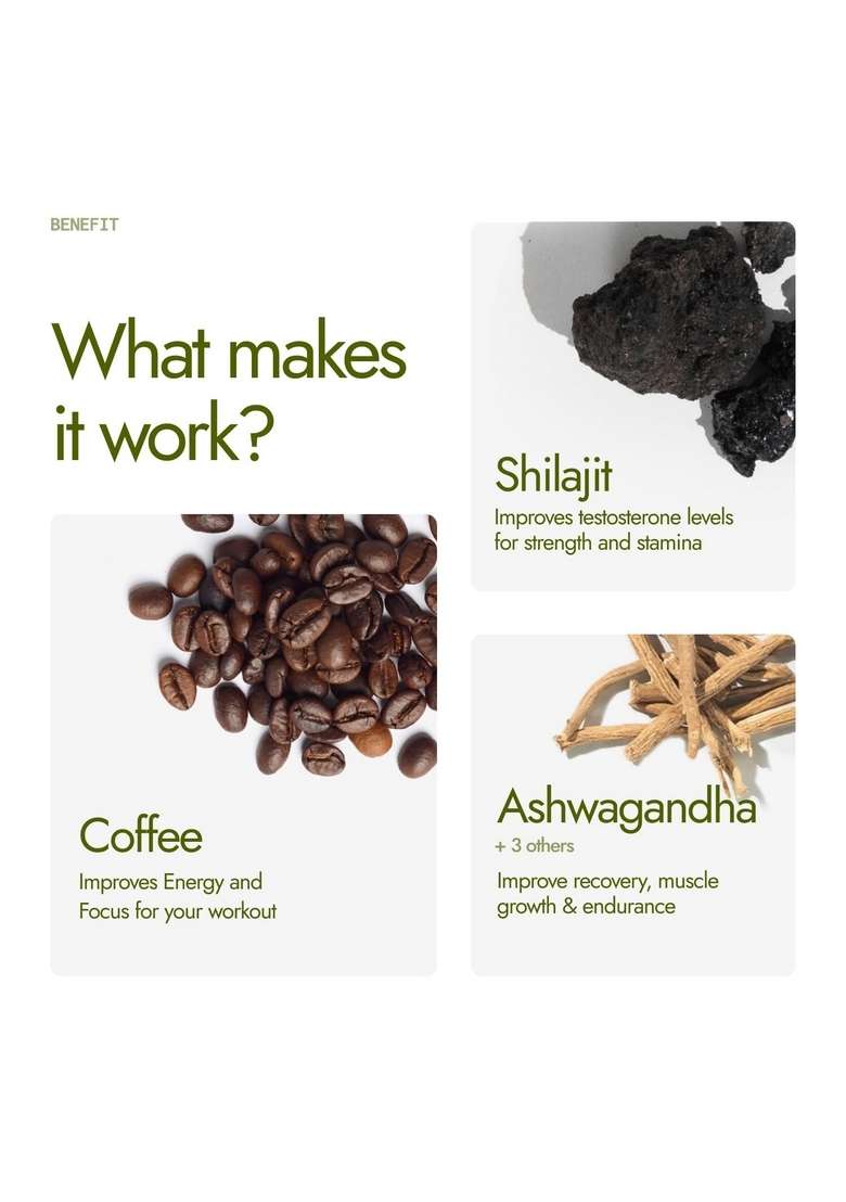 Kapiva Shilajit Gold Mix | Natural Pre Workout 40 Servings Coffee Flavour Boosts Testosterone, Energy & Focus In Gym 102Mg - Indya