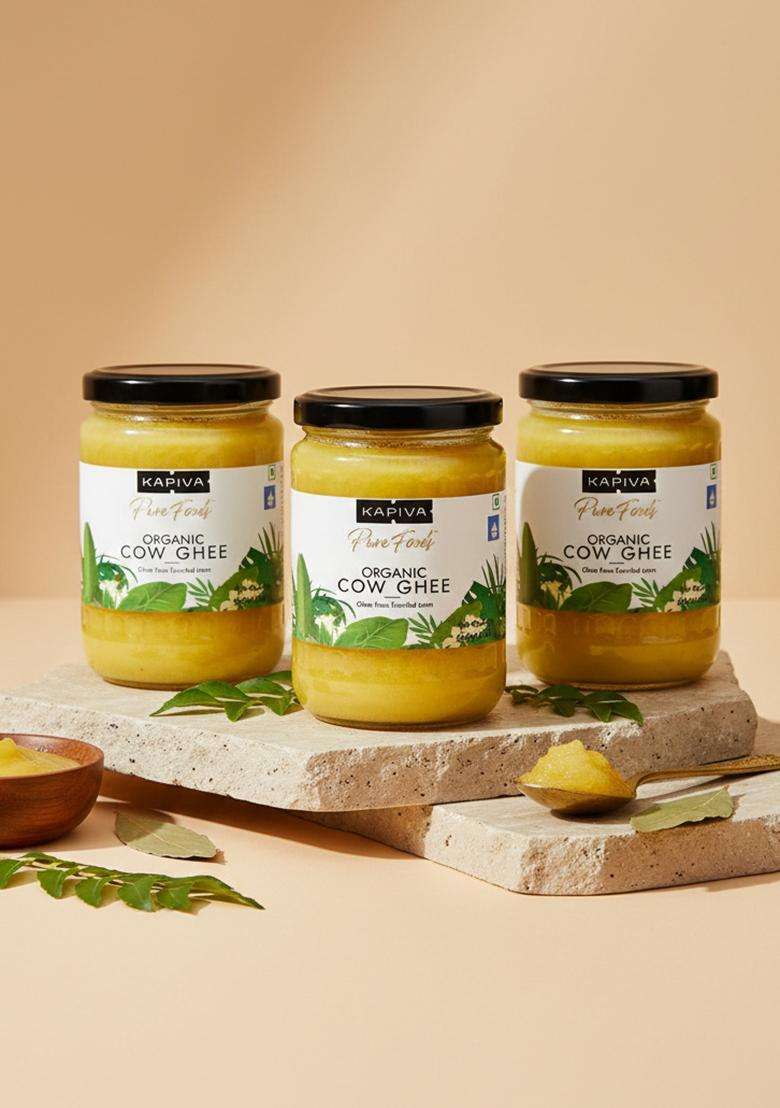 Kapiva 100% Organic Ghee - Good Fats For Healthy Heart, Keto Diet Friendly, 500 Ml Super Save Pack Of 3 - Indya