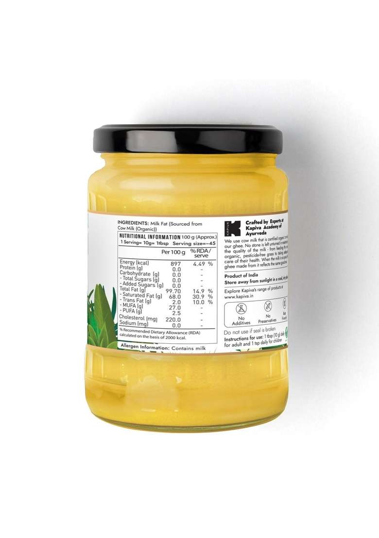 Kapiva 100% Organic Ghee - Good Fats For Healthy Heart, Keto Diet Friendly, 500 Ml Super Save Pack Of 3 - Indya