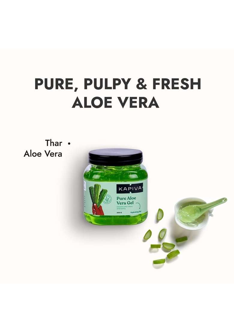 Kapiva Hair Care Juice | 100% Ayurvedic With Amla, Noni, Bhringraj And Ashwagandha (1L) + Pure Aloe Vera Skin Gel 500G For Face & - Indya