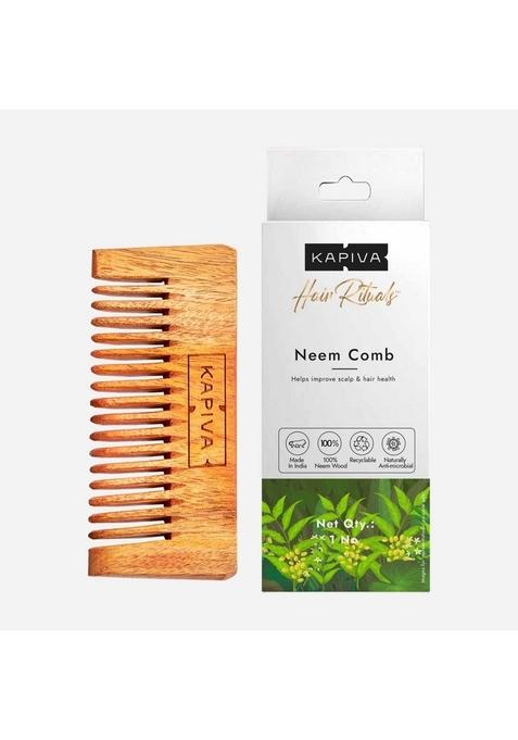 Kapiva Neem Comb | 100% Pure Wood For Men & Women Hair Growth, Dandruff Control