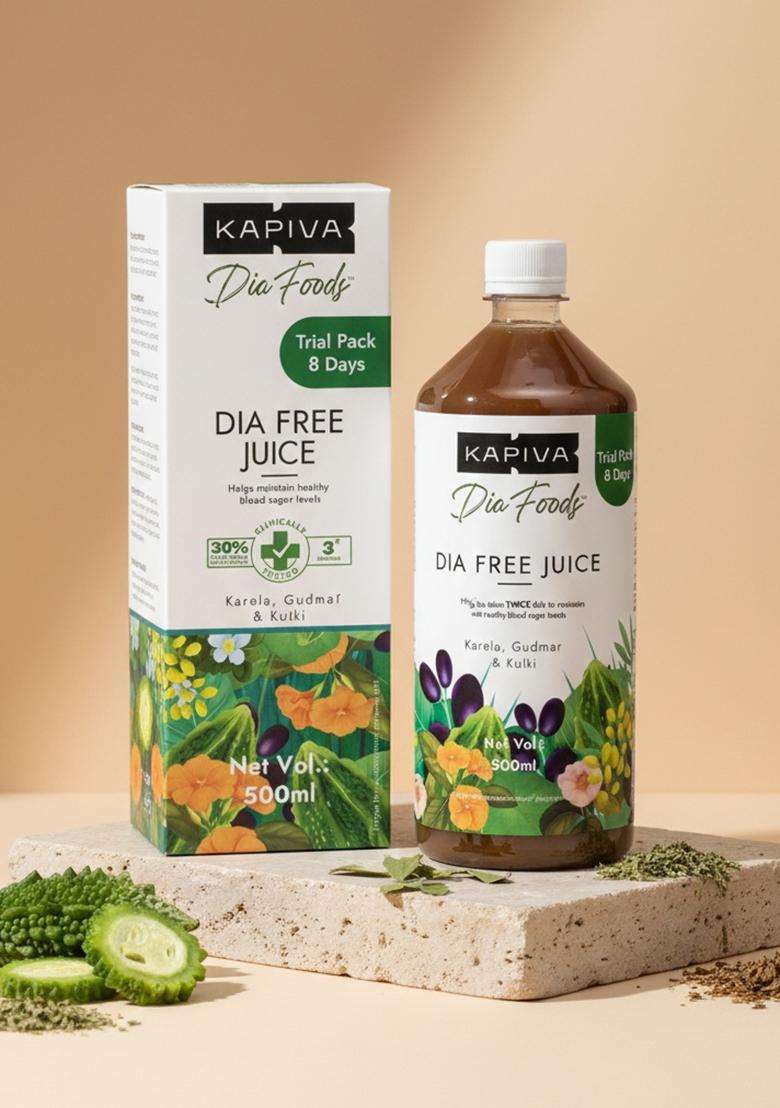 Kapiva Dia Free Juice 500Ml - Controls Blood Sugar Levels, Lowers Bad Cholestrol - Indya