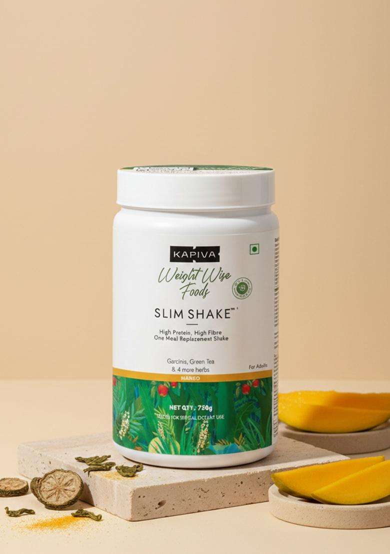 Kapiva Mango Slim Shake 750G | High-Protein Meal Replacement Drink With 7 Ayurvedic Herbs For Weight Control - Indya