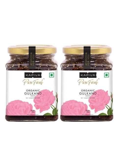 Kapiva Organic Gulkand 300Gms (Rose Petal Jam) | 100% Natural Sun-Cooked Damask Roses - Super Saver Pack Of 2