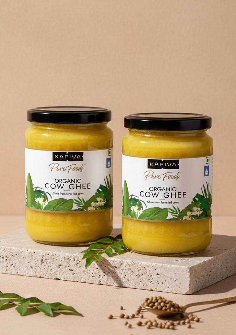 Kapiva 100% Organic Ghee - Good Fats For Healthy Heart, Keto Diet Friendly, 500 Ml Super Save Pack Of 2 - Indya
