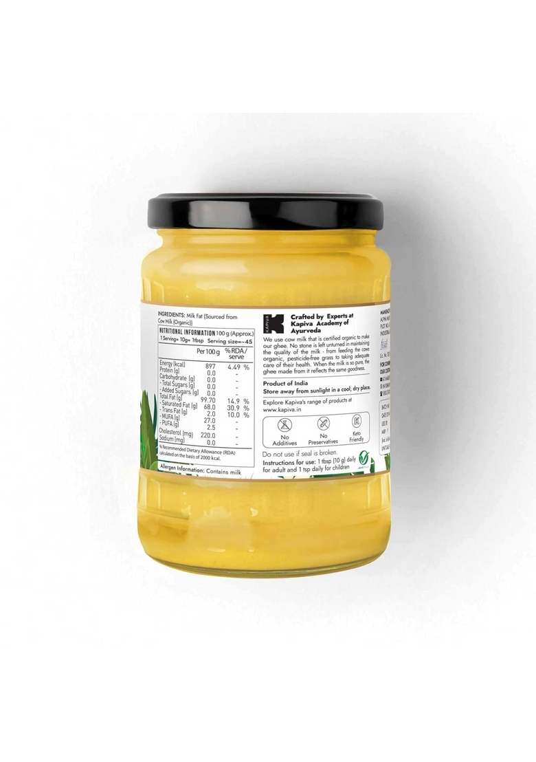 Kapiva 100% Organic Ghee - Good Fats For Healthy Heart, Keto Diet Friendly, 500 Ml Super Save Pack Of 2 - Indya