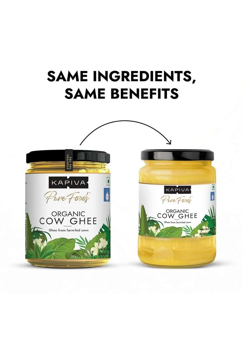 Kapiva 100% Organic Ghee - Good Fats For Healthy Heart, Keto Diet Friendly, 500 Ml Super Save Pack Of 2 - Indya