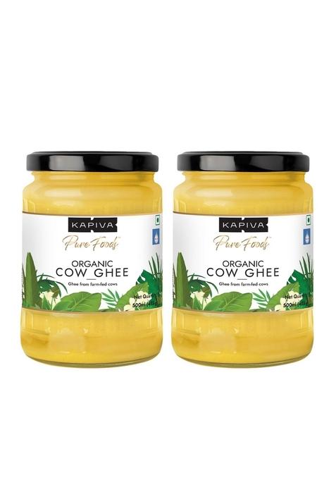 Kapiva 100% Organic Ghee - Good Fats For Healthy Heart, Keto Diet Friendly, 500 Ml Super Save Pack Of 2