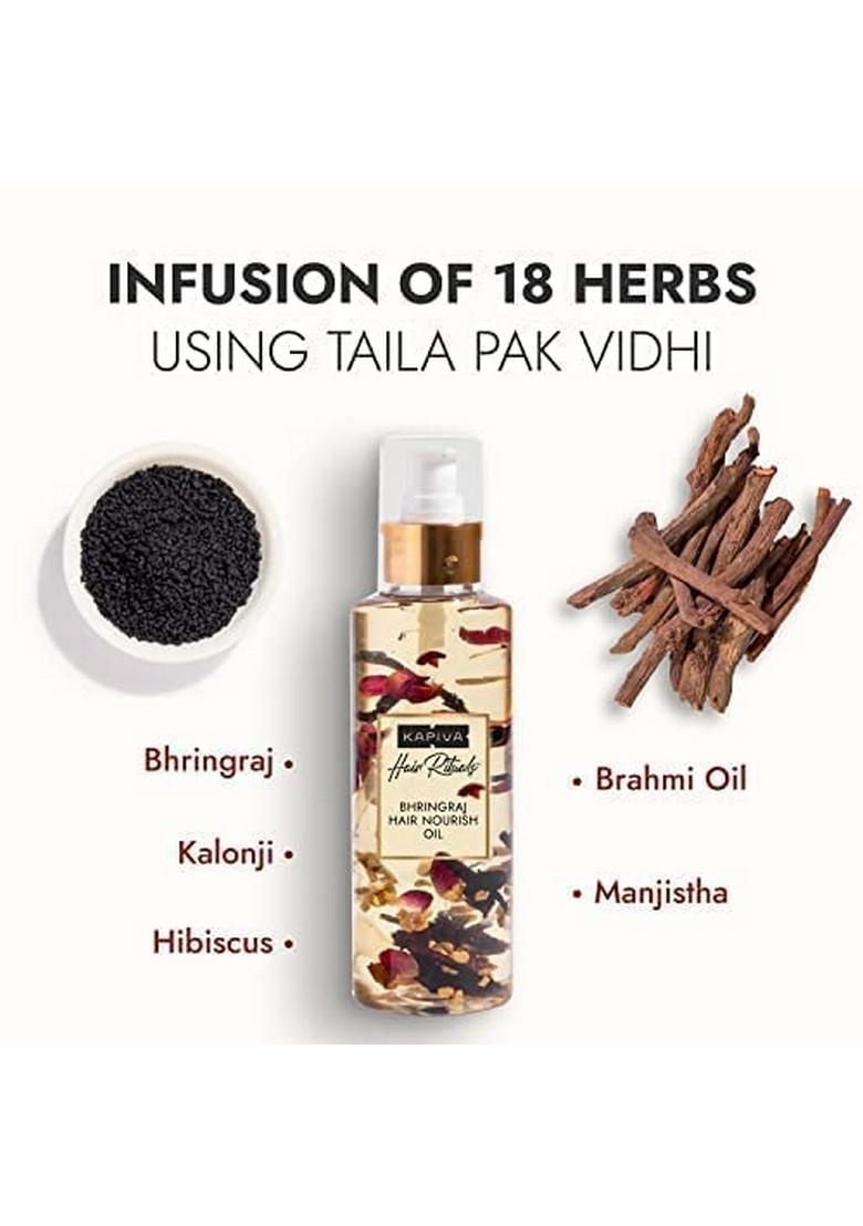 Kapiva Bhringraj Hair Nourishing Oil (200 Ml) 100% Ayurvedic | Voluminous Within 90 Days Provides Nourishment