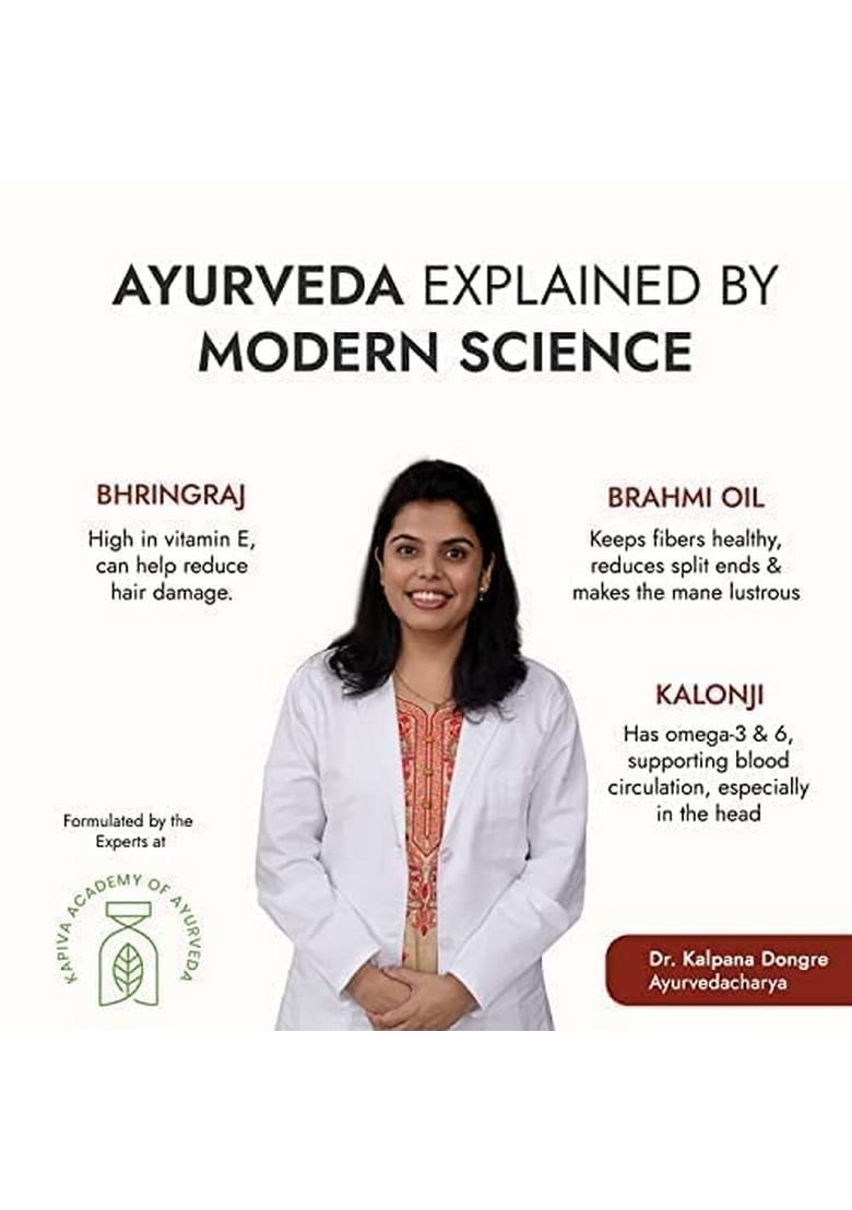 Kapiva Bhringraj Hair Nourishing Oil (200 Ml) 100% Ayurvedic | Voluminous Within 90 Days Provides Nourishment