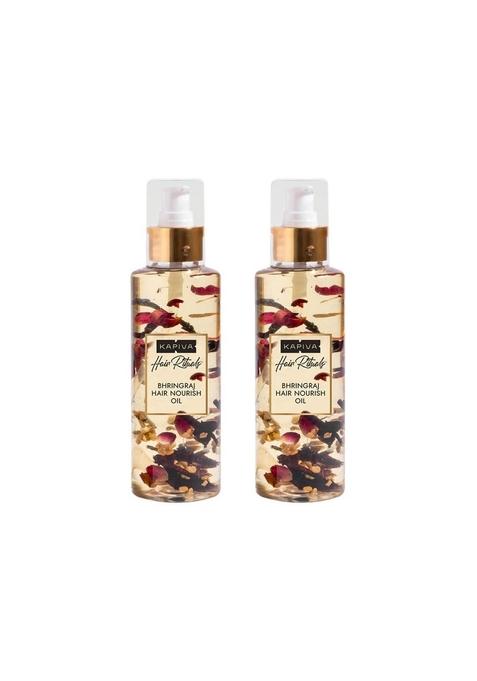Kapiva Bhringraj Hair Nourishing Oil (200 Ml) 100% Ayurvedic | Voluminous Within 90 Days Provides Nourishment - Pack Of 2
