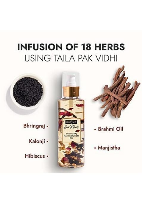 Kapiva Bhringraj Hair Nourishing Oil (200 Ml) 100% Ayurvedic | Voluminous Within 90 Days Provides Nourishment