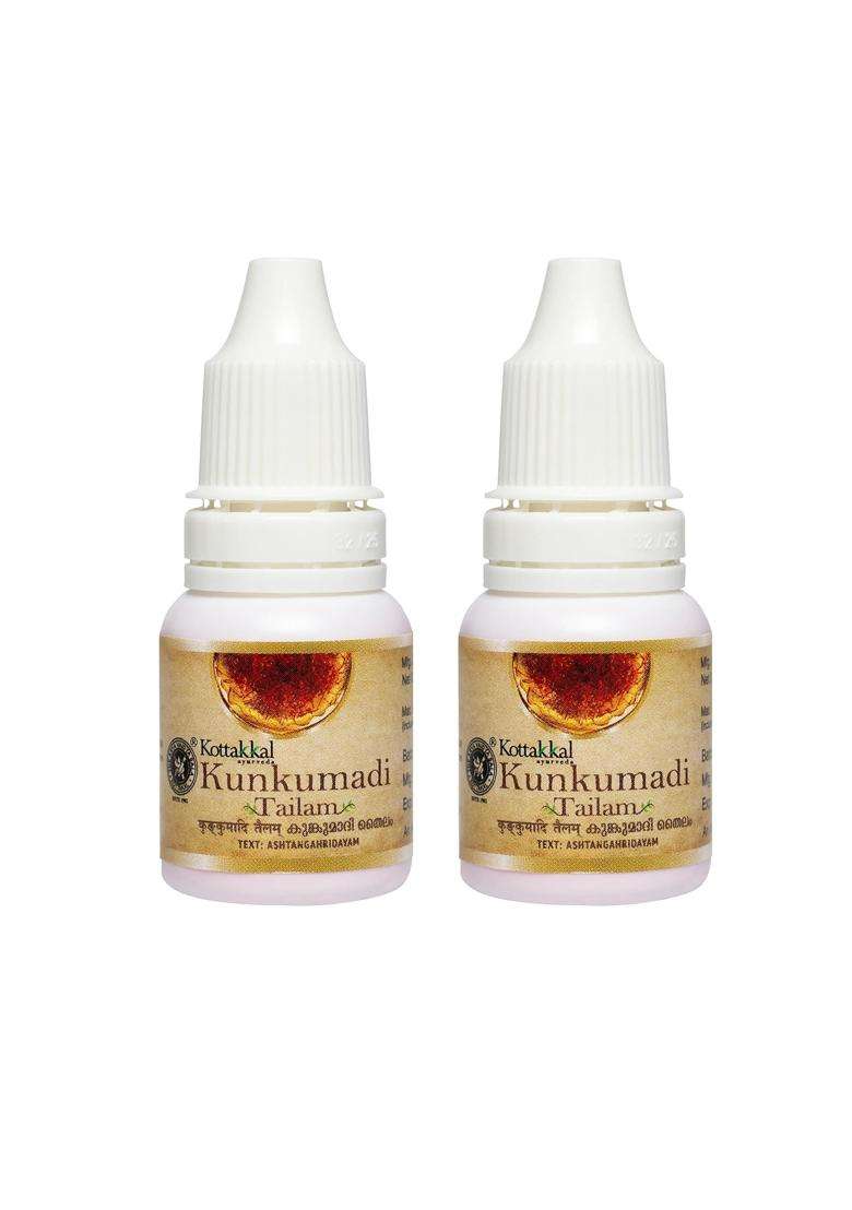 Kottakkal Ayurveda Kunkumadi Tailam 10 ml Each (Pack of 2) | Authentic Traditional Formula - Indya