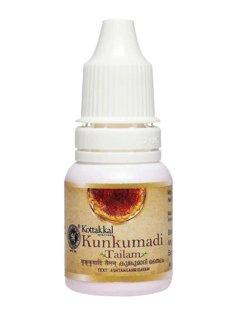 Kottakkal Ayurveda Kunkumadi Tailam 10 ml | Authentic Traditional Formula | Ideal for Beautiful Skin, Good Massage Oil for Face and Body - Indya