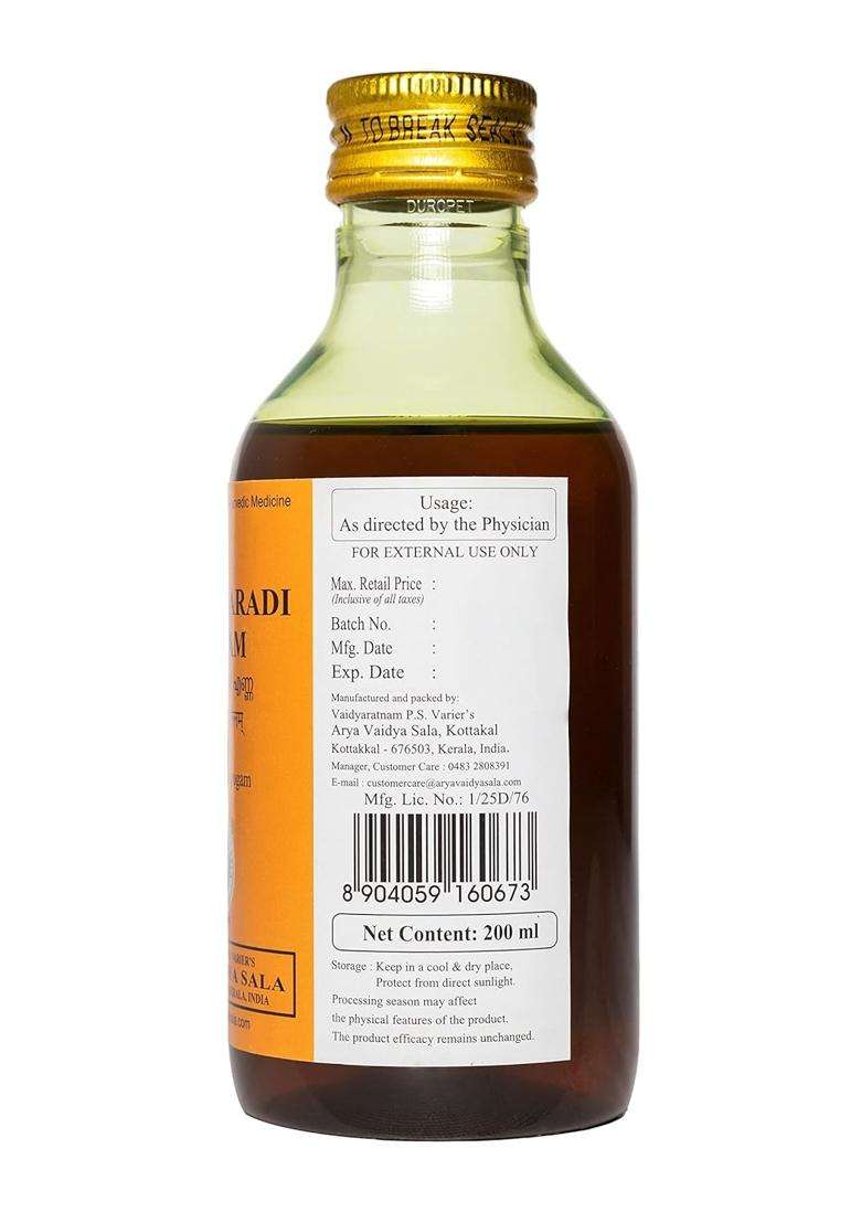 Kottakkal Ayurveda Nalpamaradi Tailam 200 ml | Authentic Traditional Formula | Oil, 200 ml, For Hair & Skin - Indya