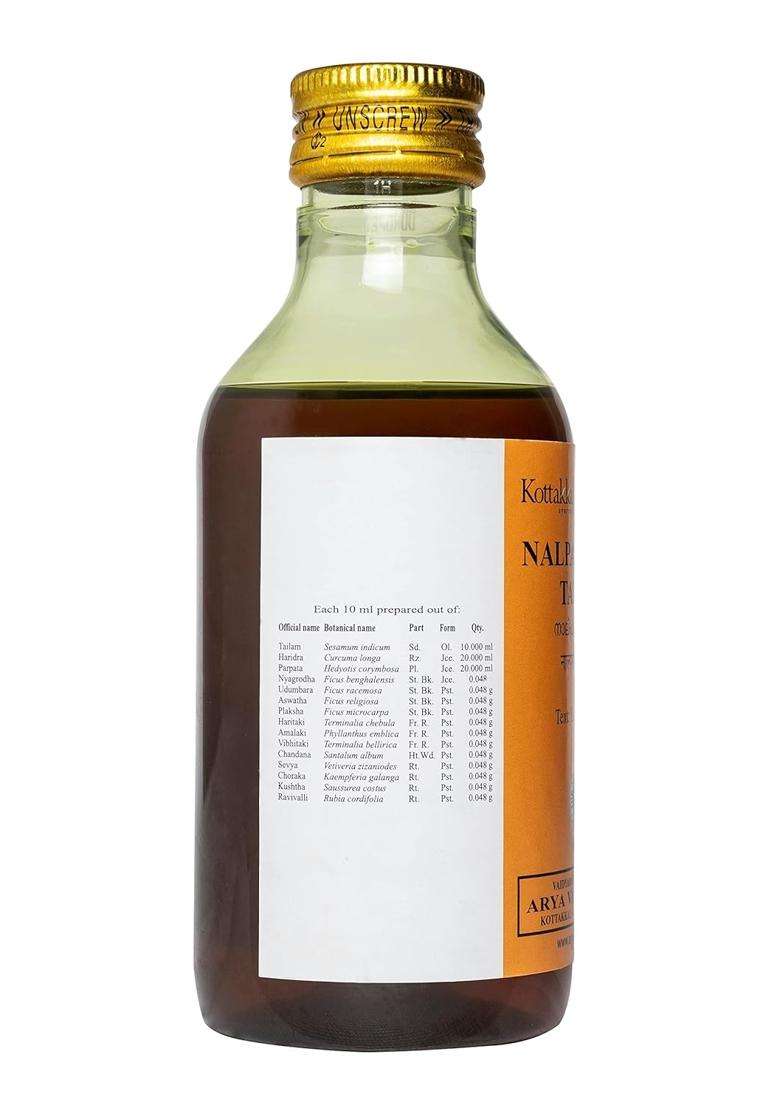 Kottakkal Ayurveda Nalpamaradi Tailam 200 ml | Authentic Traditional Formula | Oil, 200 ml, For Hair & Skin - Indya
