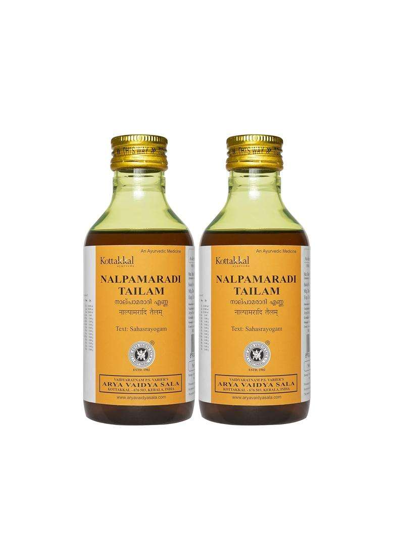 Kottakkal Ayurveda Nalpamaradi Oil 200 ml, For Hair & Skin (Pack of 2) | Authentic Traditional Formula - Indya