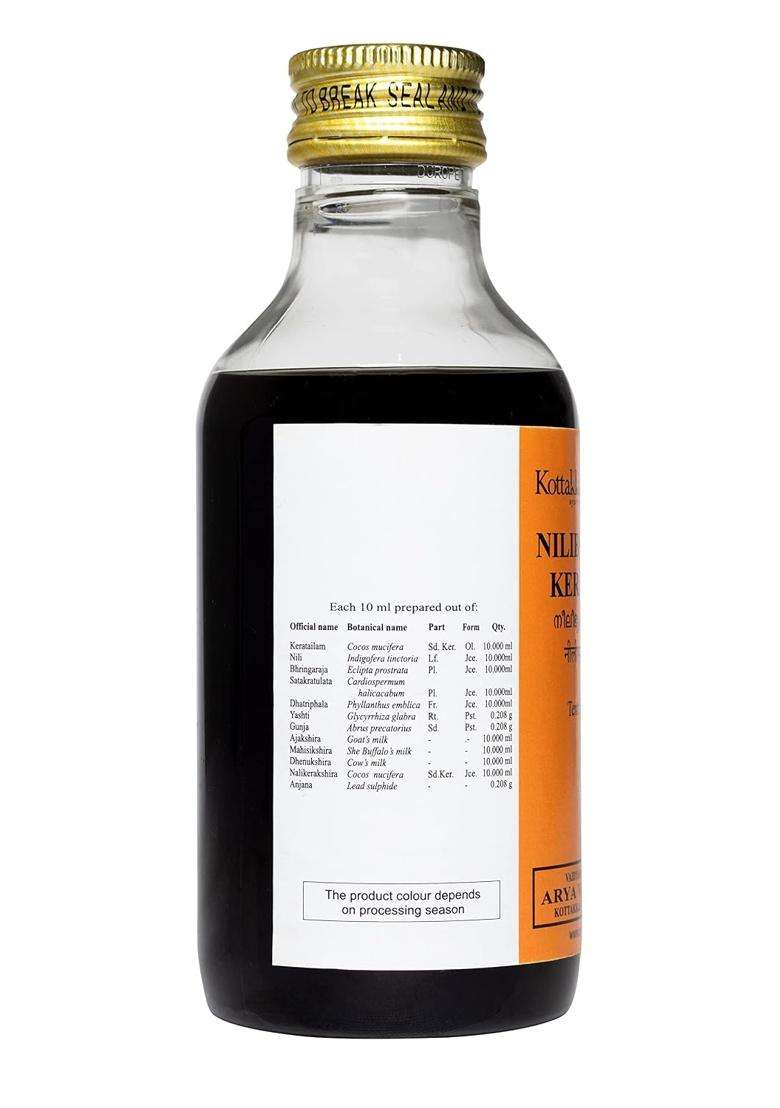 Kottakkal Ayurveda Nilibhringadi Keratailam 200 ml, For Hair (Pack of 2) | Authentic Traditional Formula - Indya