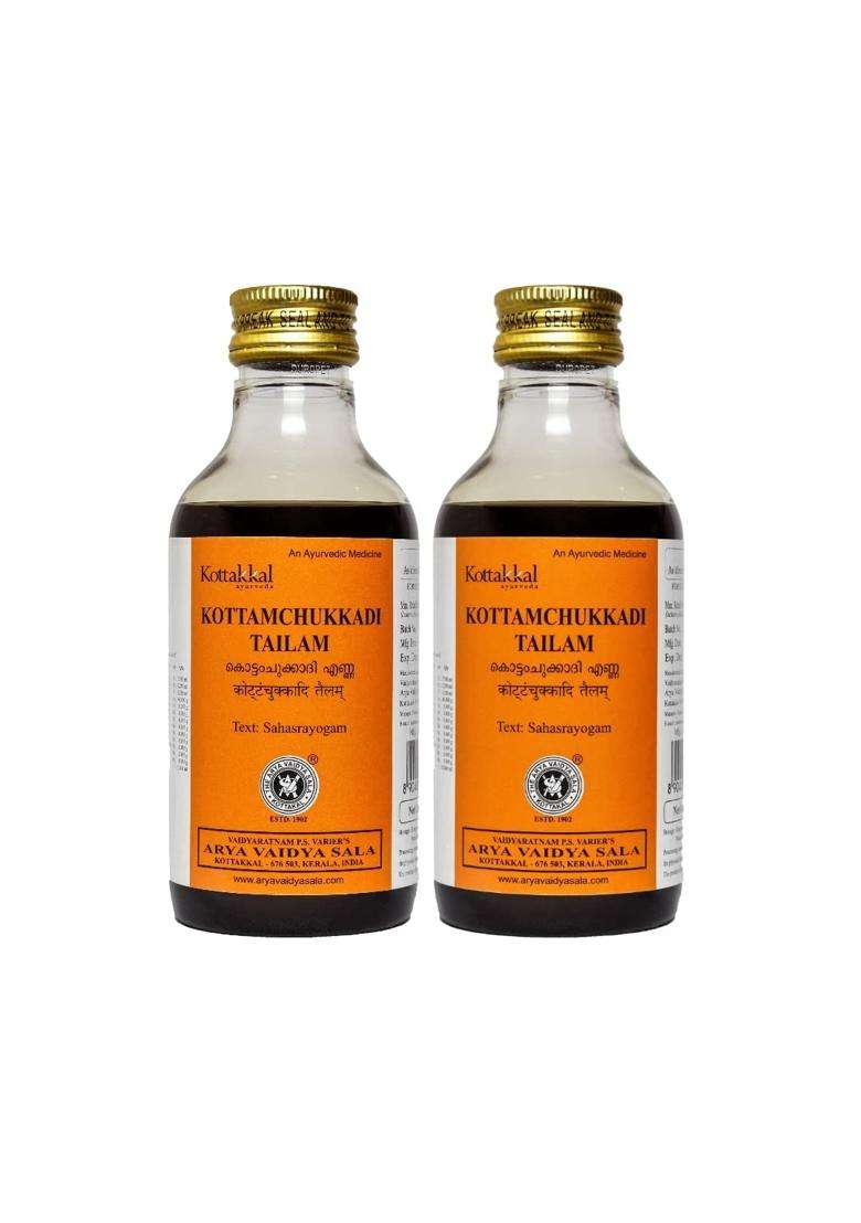 Kottakkal Ayurveda Kottamchukkadi Tailam, Herbal Massage Oil for Wellness Naturally (200 ml Each) (Pack of 2) | Authentic Traditional Formula - Indya