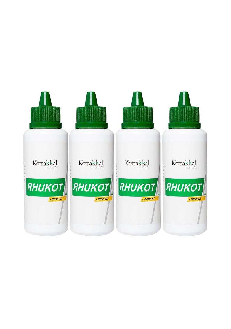 Kottakkal Ayurveda Rhukot Liniment 100 ml (Pack of 4) | Authentic Traditional Formula - Indya