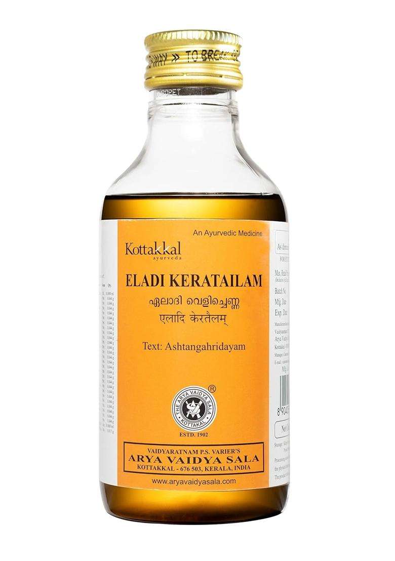 Kottakkal Ayurveda Eladi Keratailam 200 ml | Authentic Traditional Formula | For Skin and Hair, Prepared in Coconut Oil Base - Indya