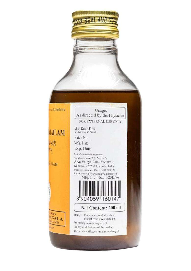 Kottakkal Ayurveda Eladi Keratailam 200 ml | Authentic Traditional Formula | For Skin and Hair, Prepared in Coconut Oil Base - Indya
