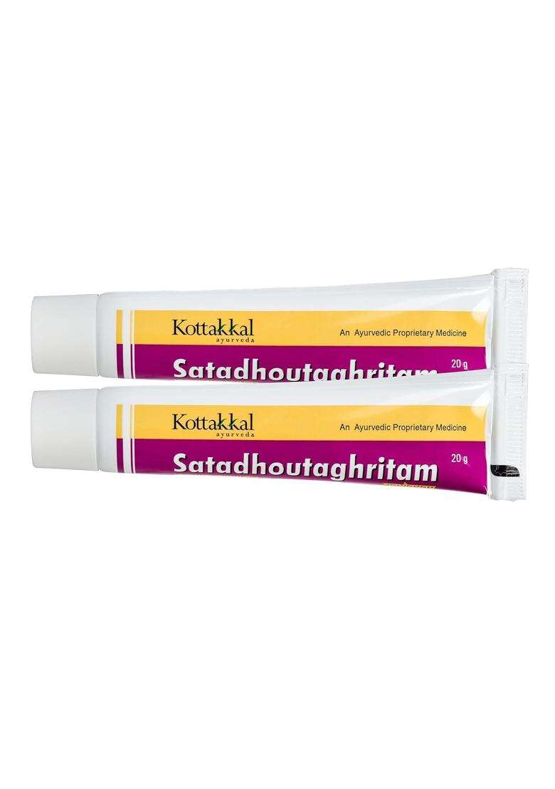 Kottakkal Ayurveda Satadhouta Ghritam 20 g (Pack of 2) | Authentic Traditional Formula | 20 g (Lami Tube), Improves Healthy Skin - Indya