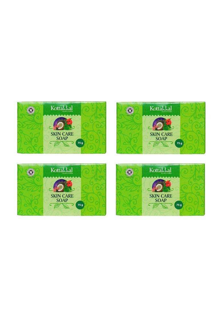Kottakkal Ayurveda Skin Care Soap 75 g Each (Pack of 4) | Authentic Traditional Formula | for All Ages with All Natural Ingredients,Bar - Indya