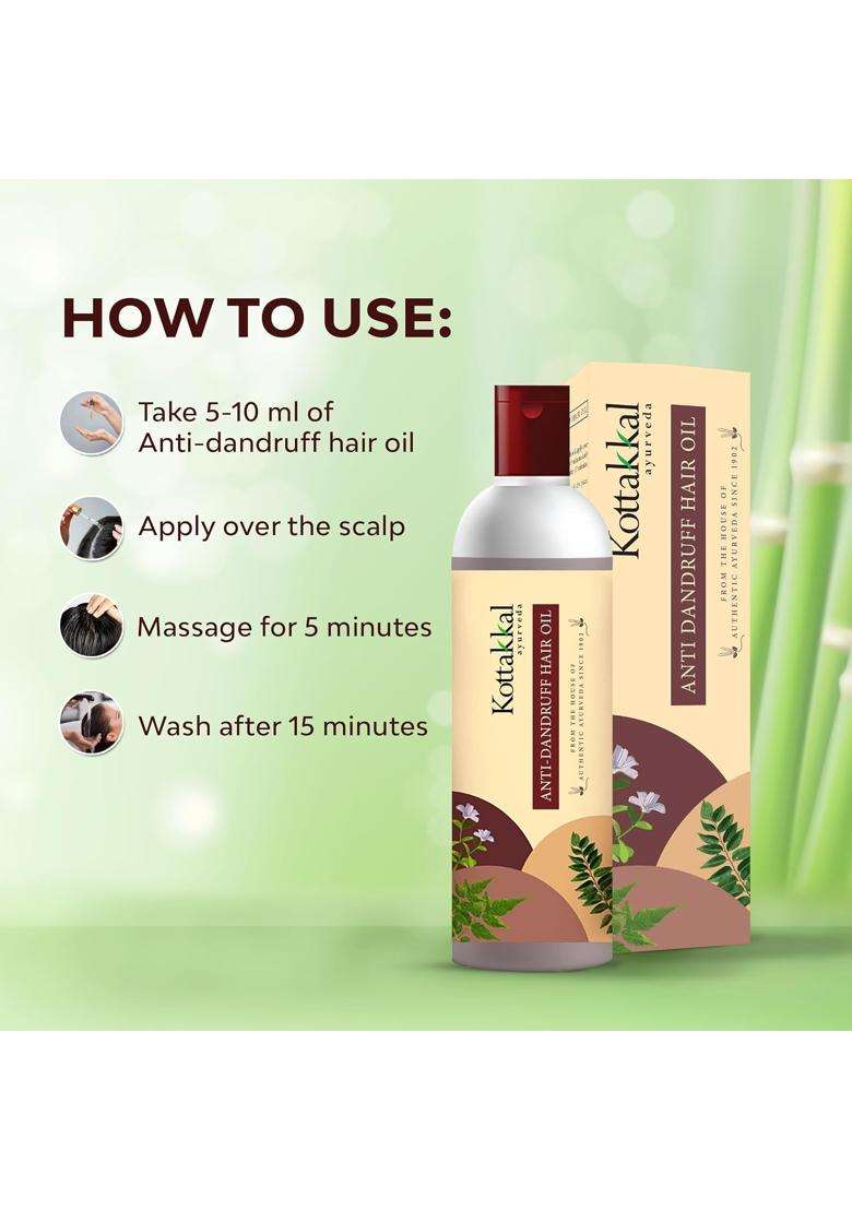 Kottakkal Ayurveda Anti Dandruff Hair Oil & Hair Nourishing Oil 150 ml + 150 ml (Pack of 2) | Authentic Traditional Formula | Paraben & Sulphate Free - Indya