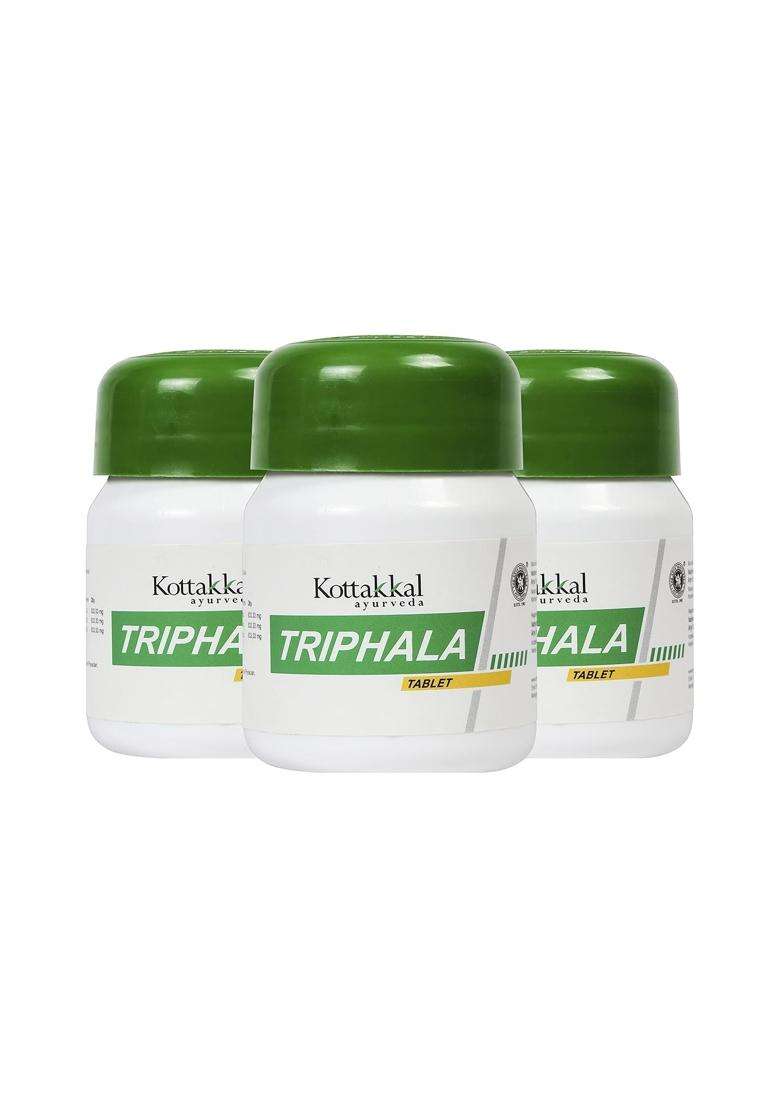 Kottakkal Ayurveda Triphala Tablet (Pack of 3) | Authentic Traditional Formula | 60 Nos, Improves General Strength & Dental Health - Indya