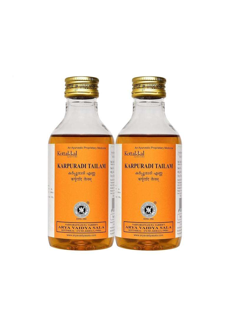 Kottakkal Ayurveda Karpuradi Tailam, Enriched With Goodness of Karpura (200 ml Each) (Pack of 2) | Authentic Traditional Formula - Indya