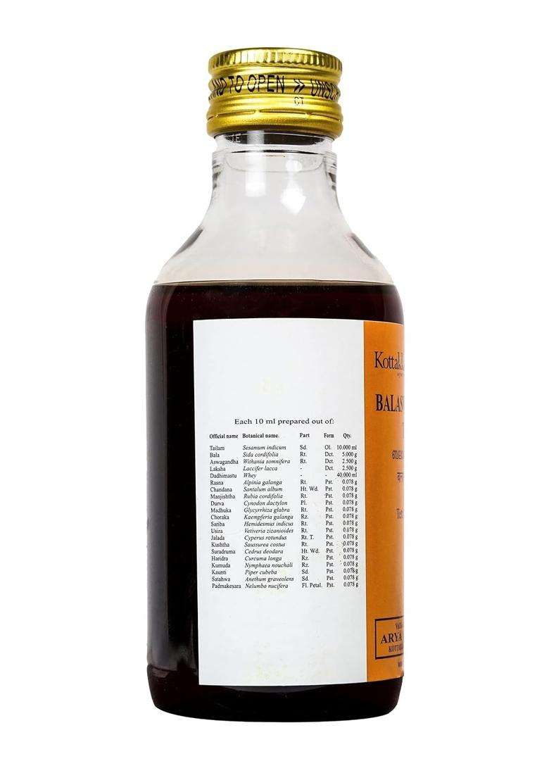 Kottakkal Ayurveda Balaswagandhadi Tailam 200 ml | Authentic Traditional Formula | 200 ml, For Improving Health & Wellness - Indya