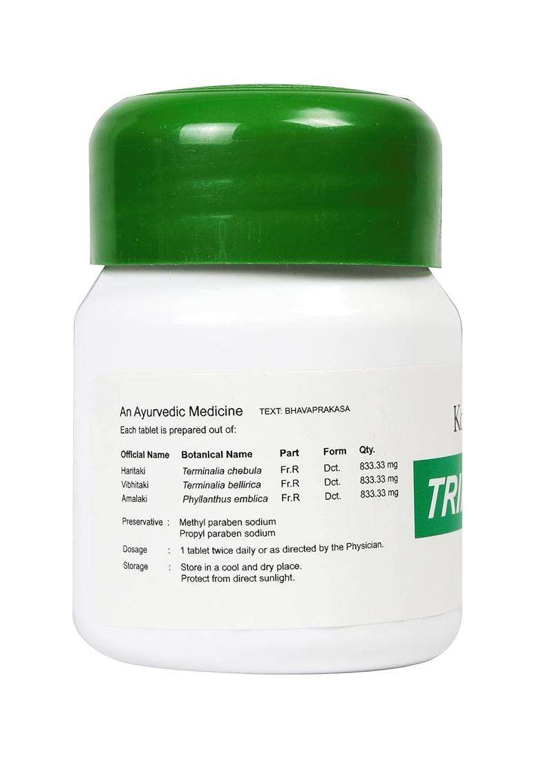 Kottakkal Ayurveda Triphala Tablet | Authentic Traditional Formula | 60 Nos, Improves General Strength & Dental Health - Indya