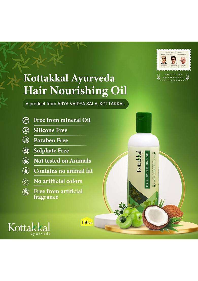 Kottakkal Ayurveda Hair Nourishing Oil, With Benefits of Amla 150 ml | Authentic Traditional Formula | No Artificial Colour & Fragrance - Indya