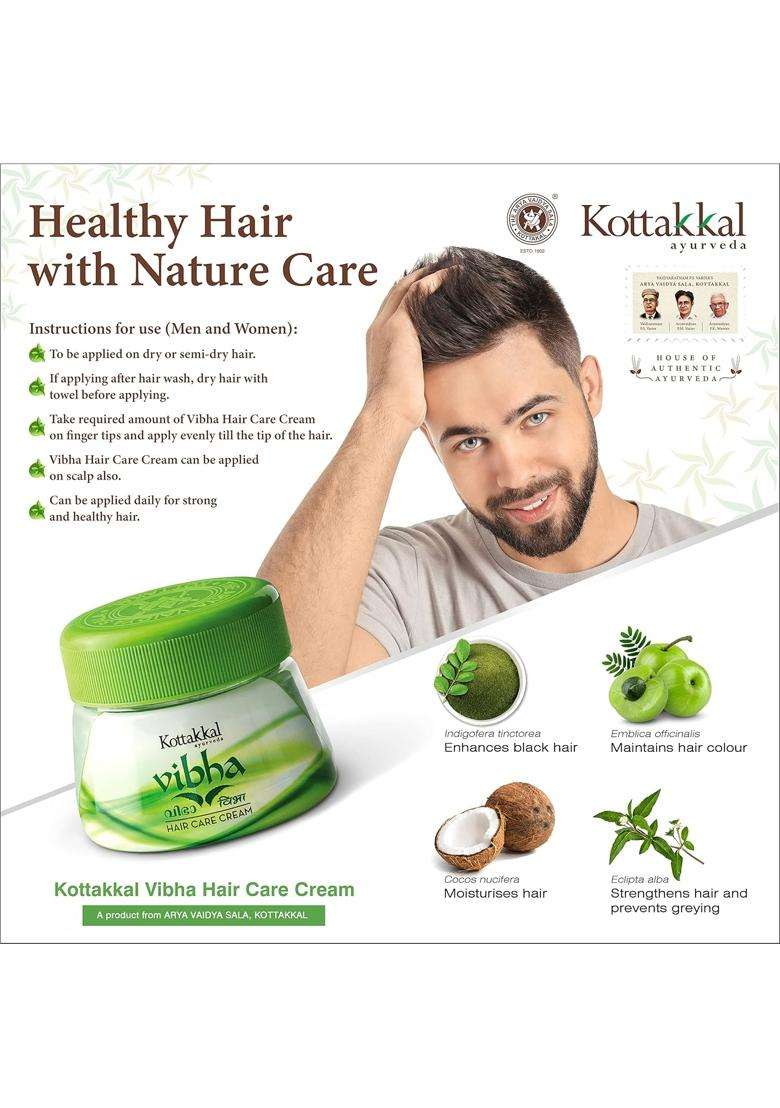 Kottakkal Ayurveda Vibha Hair Care Cream 100 g | Authentic Traditional Formula | For Shiny and Beautiful Hair Naturally, 100% Natural Ingredients - Indya
